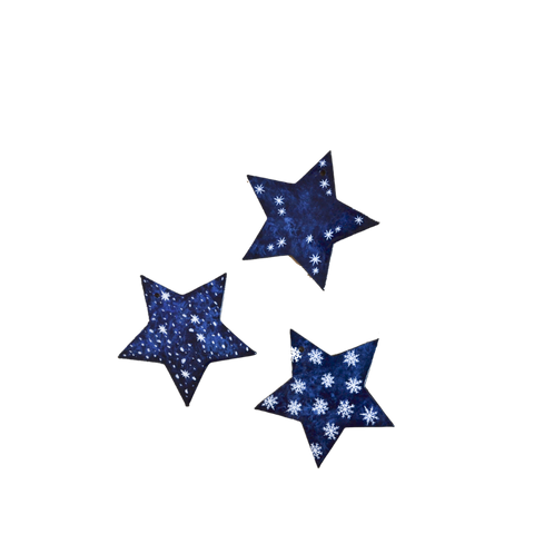 Set 3 Christmas Tree Stars - Blue