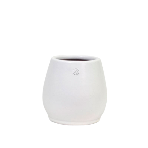 Tulip Pot White Gloss with Sand