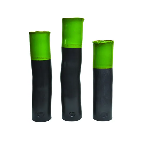 Sentinel Moss on Matt Black (Set of 3)