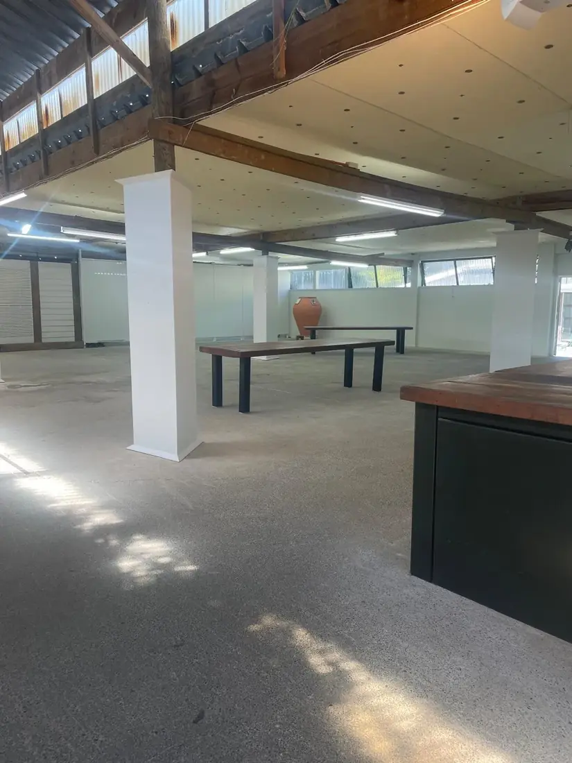 The showroom, empty
