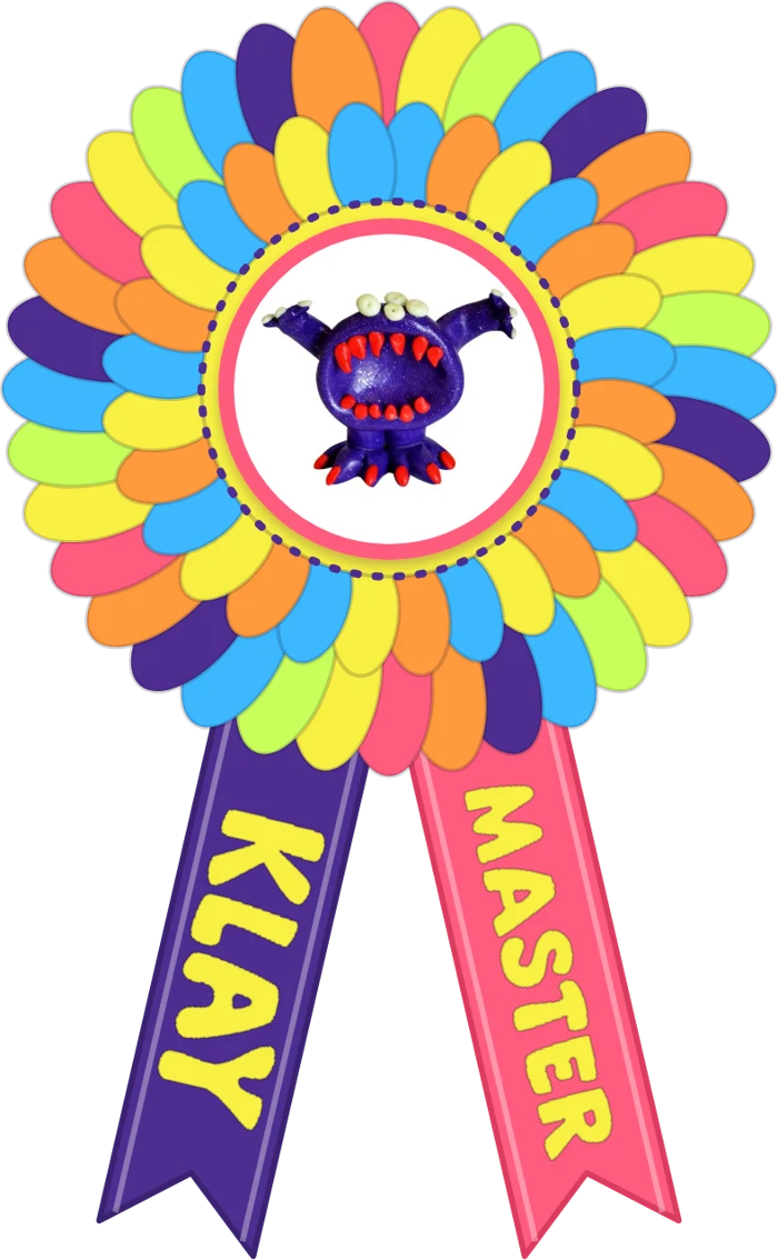 A Finisher Magnet, a flat fridge magnet with a rosette design