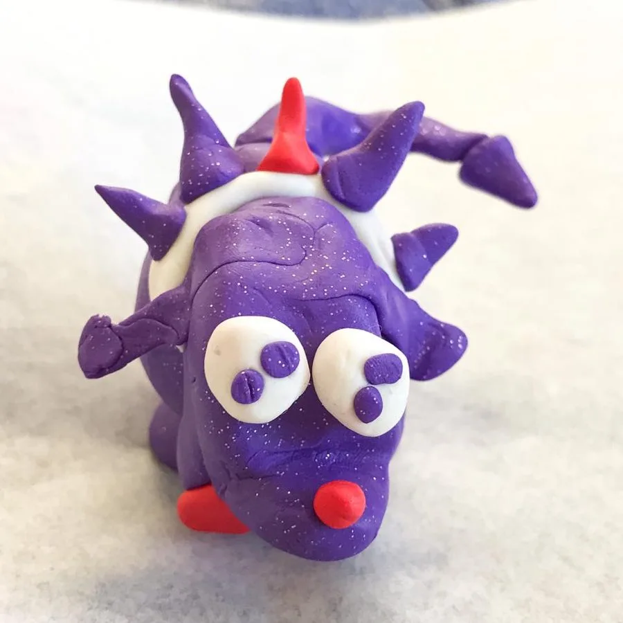 A clay dog made in a Klay Master workshop