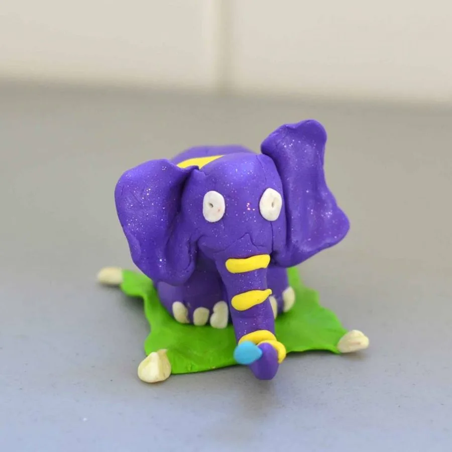 A clay elephant made in a Klay Master workshop