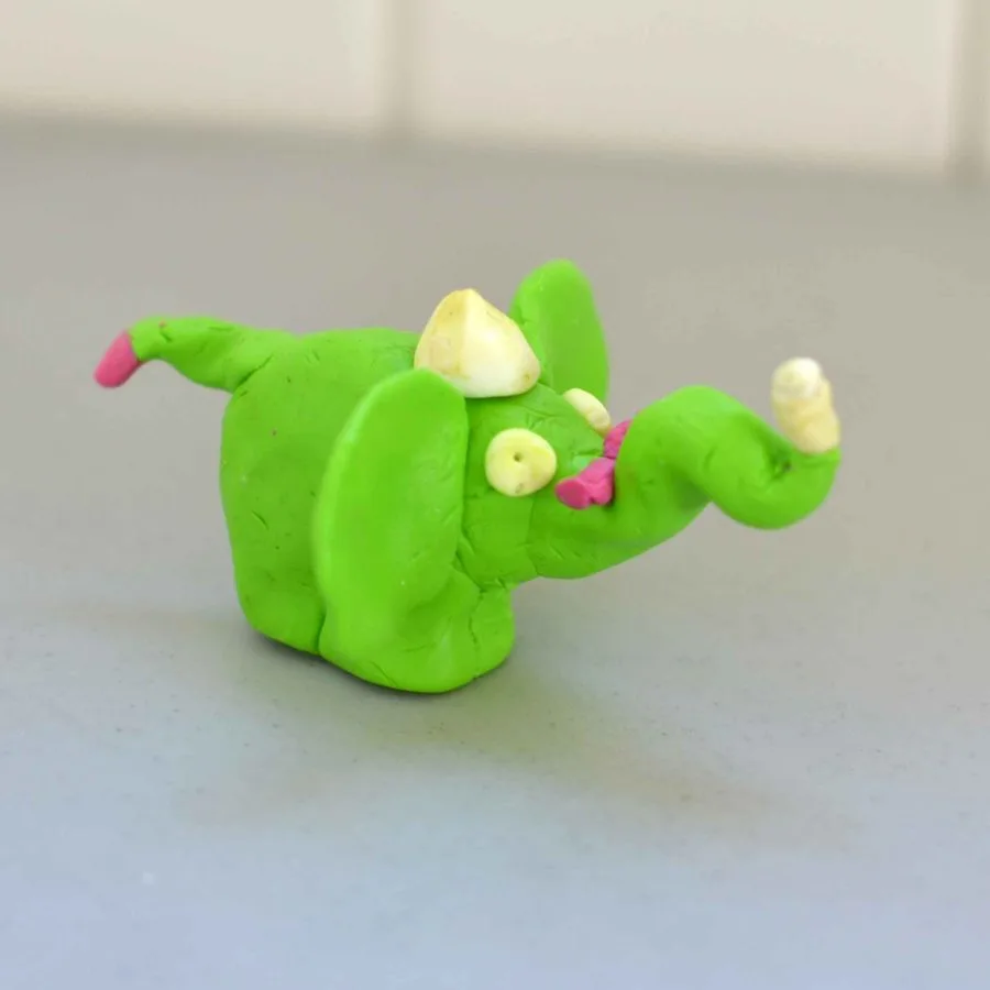 A clay elephant made in a Klay Master workshop