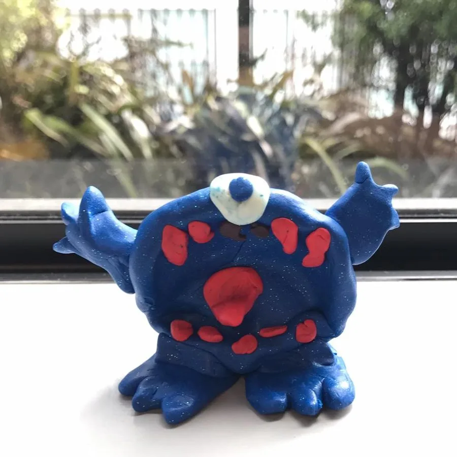 A clay monster made in a Klay Master workshop