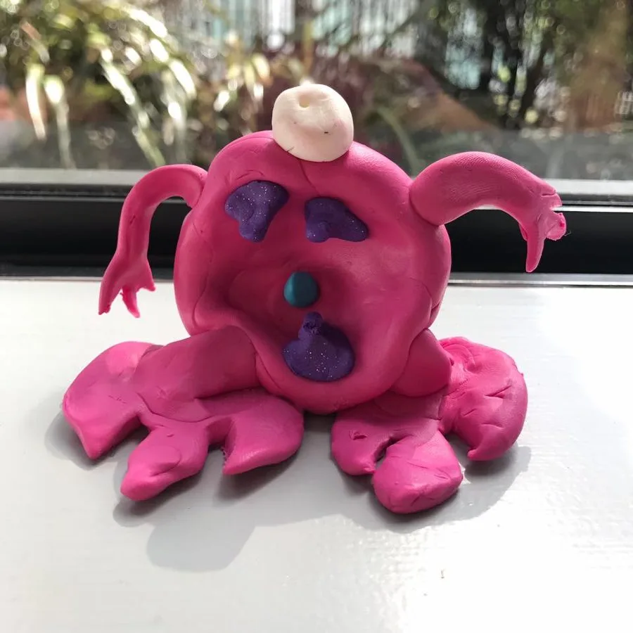 A clay monster made in a Klay Master workshop