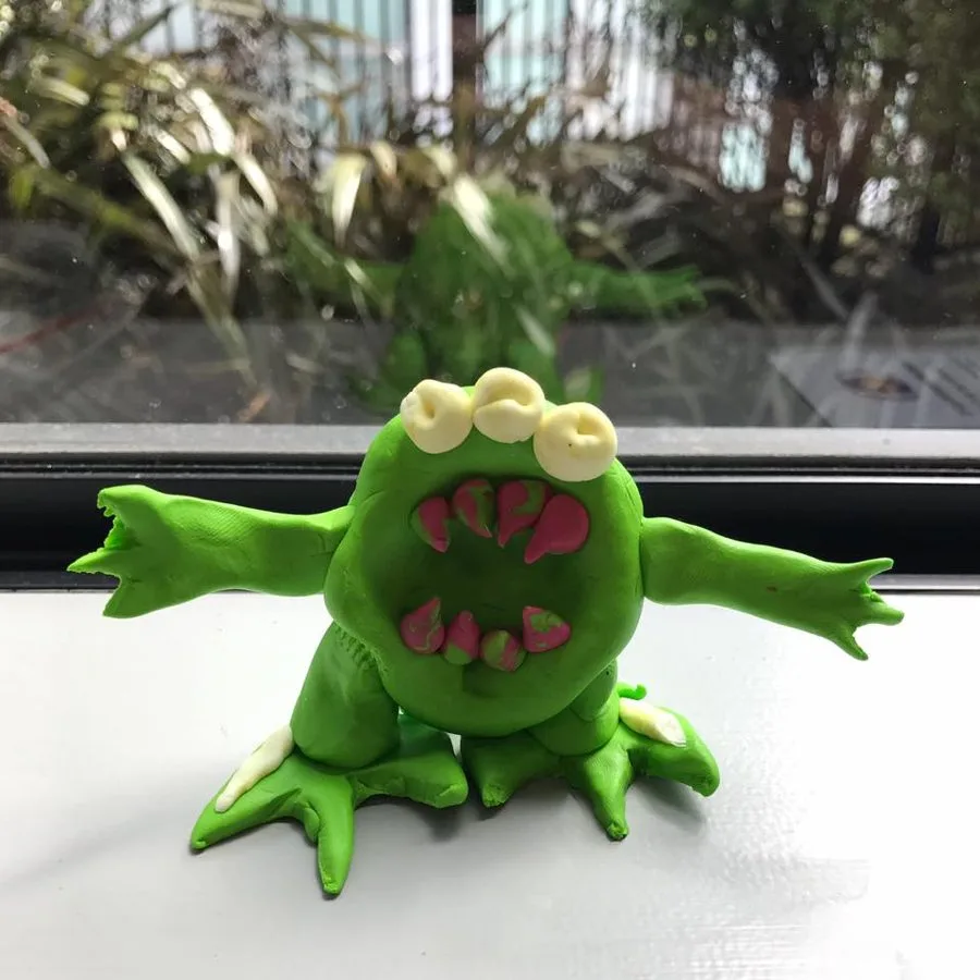 A clay monster made in a Klay Master workshop