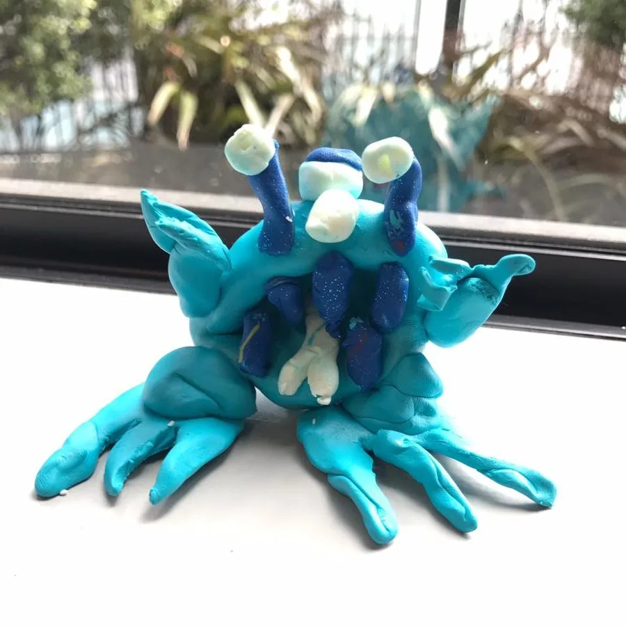 A clay monster made in a Klay Master workshop