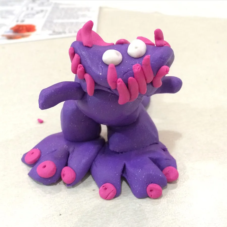 A clay monster made in a Klay Master workshop