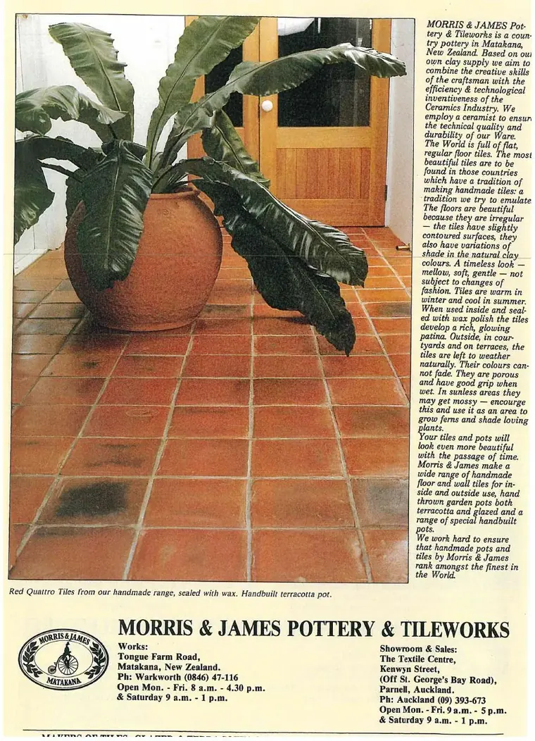 Morris & James Pottery & Tileworks leaflet