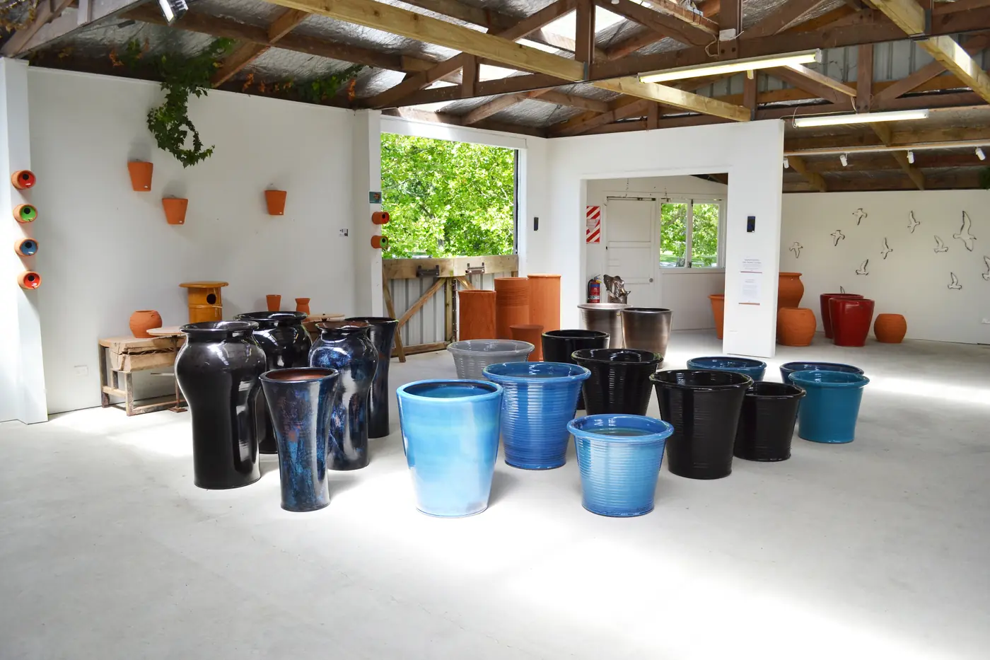 Large pots in the Collection Room