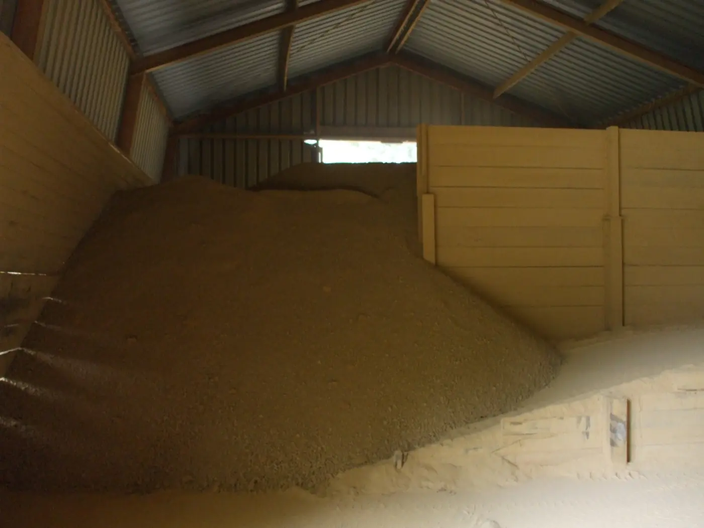 Dry clay stored in the shed