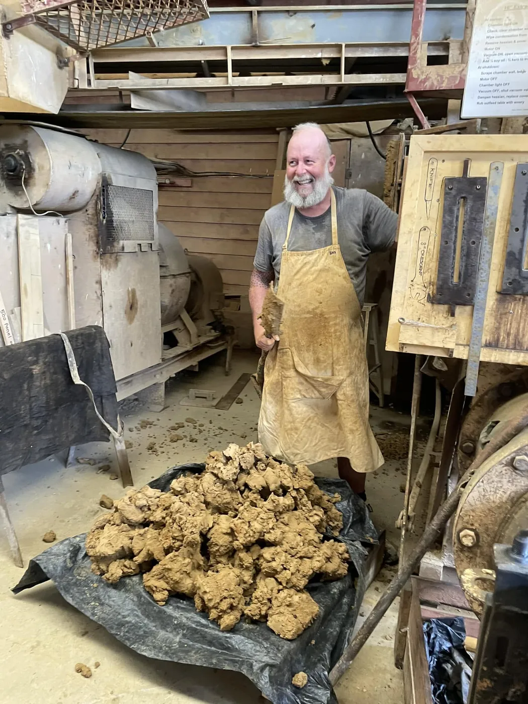 Morris & James staff together at the pottery