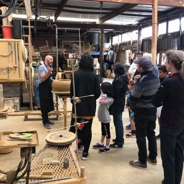 Morris & James staff together at the pottery
