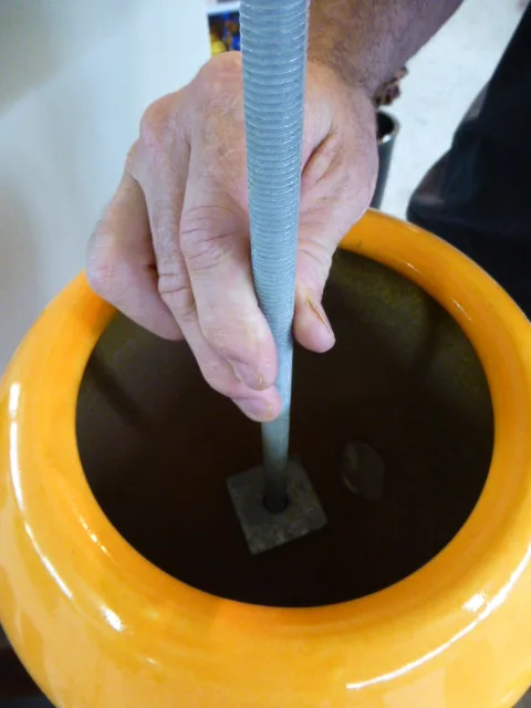 Threading the rod through each piece