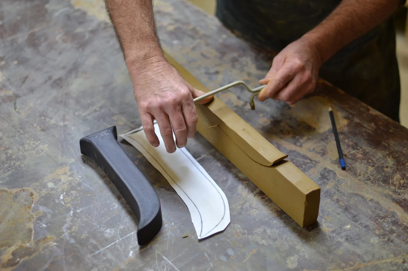 Cutting the shape with a wire