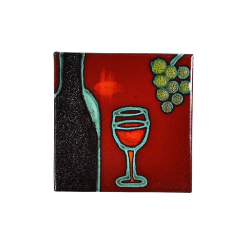 Wine Glass & Grape Plaque